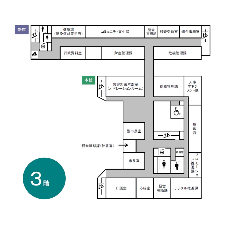 市役所3階フロアマップ