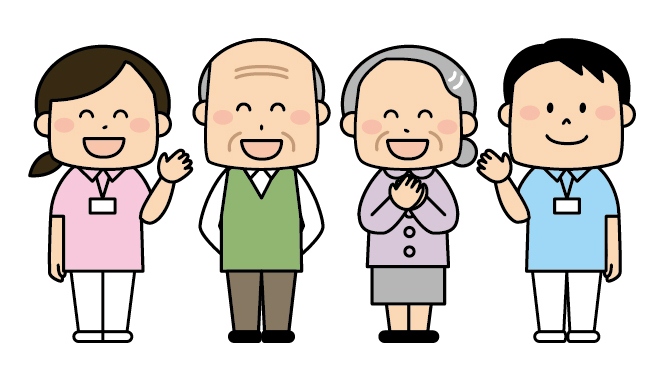 高齢者と生活支援コーディネーターのイラスト