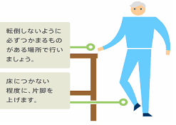 片足立ち運動のイラスト