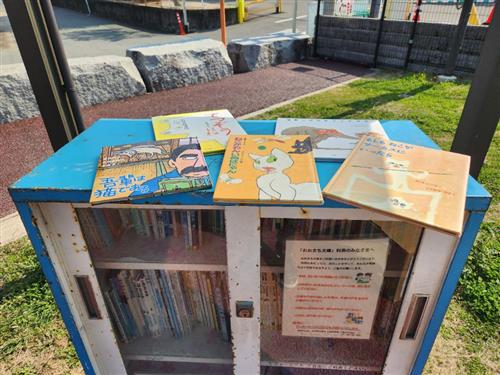 大町公園　猫を題材にした本たちを充実しています