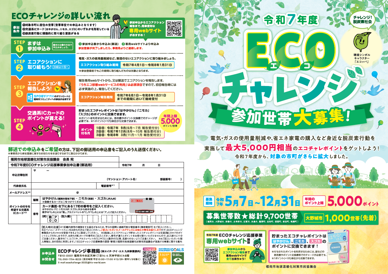 ＥＣＯチャレリーフレット（表）