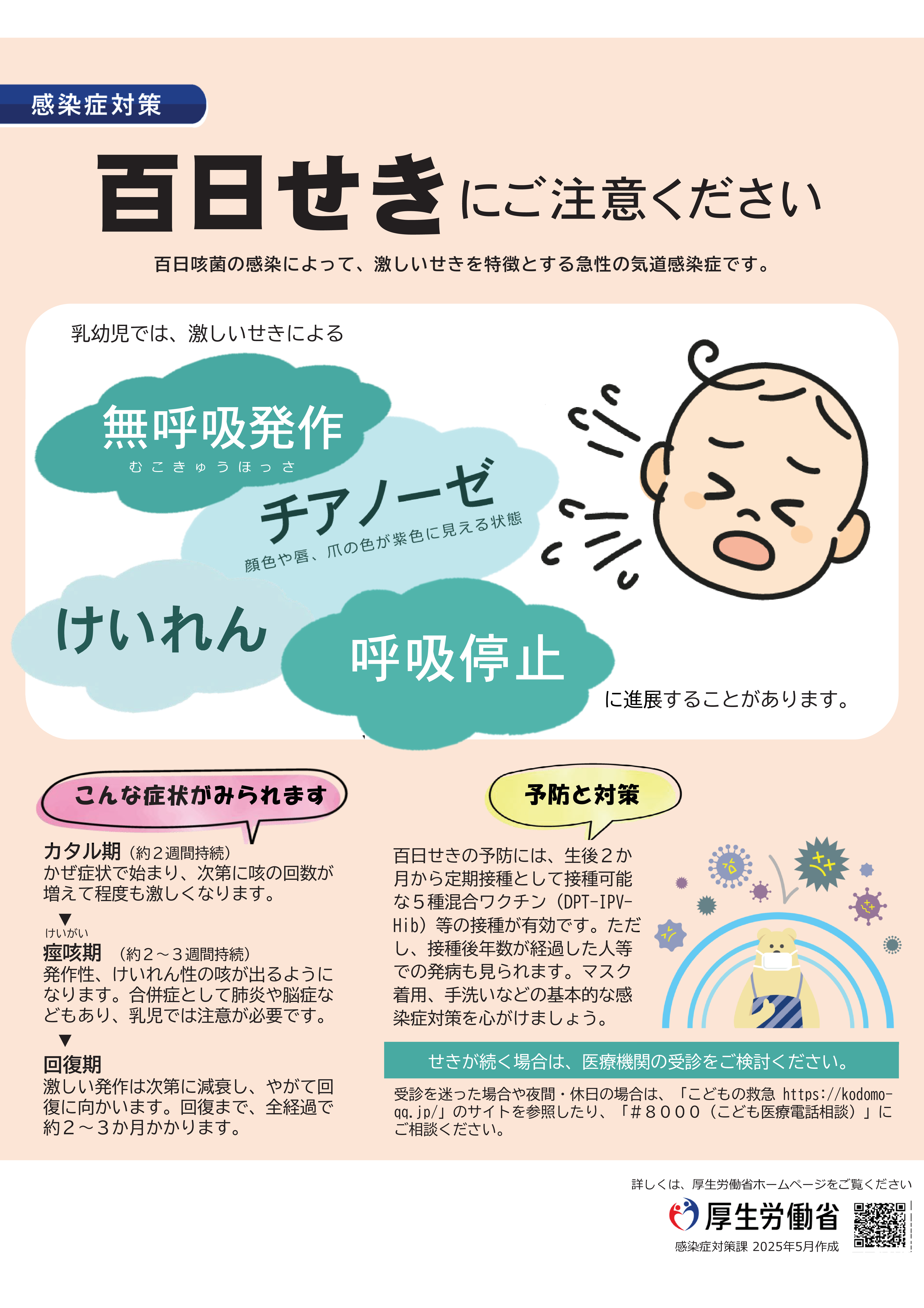 厚生労働省 百日咳チラシ