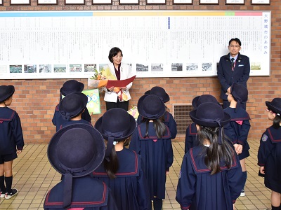 大野幼稚園勤労感謝の日表敬訪問写真