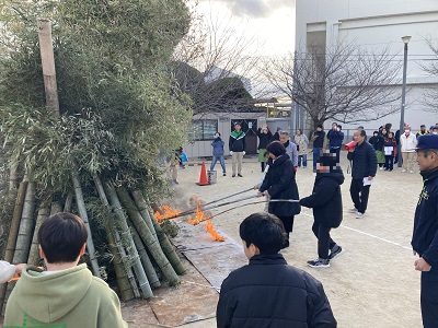 瓦田区 どんど焼き写真