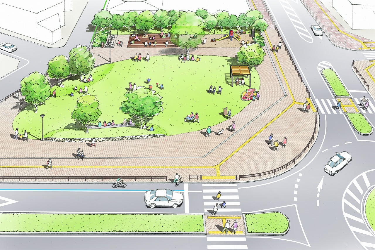 下大利駅北側公園写真