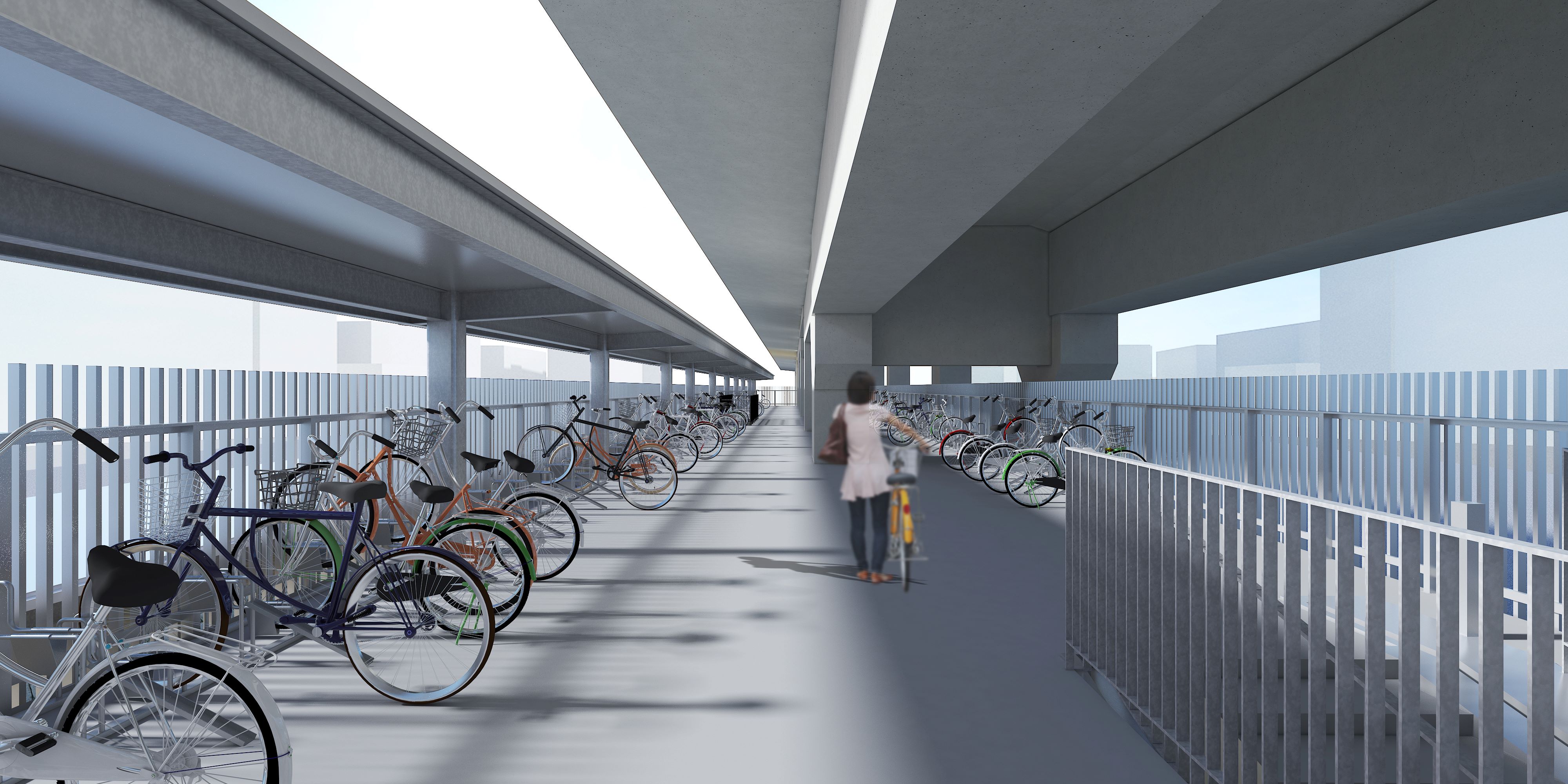 下大利駅南側駐輪場写真