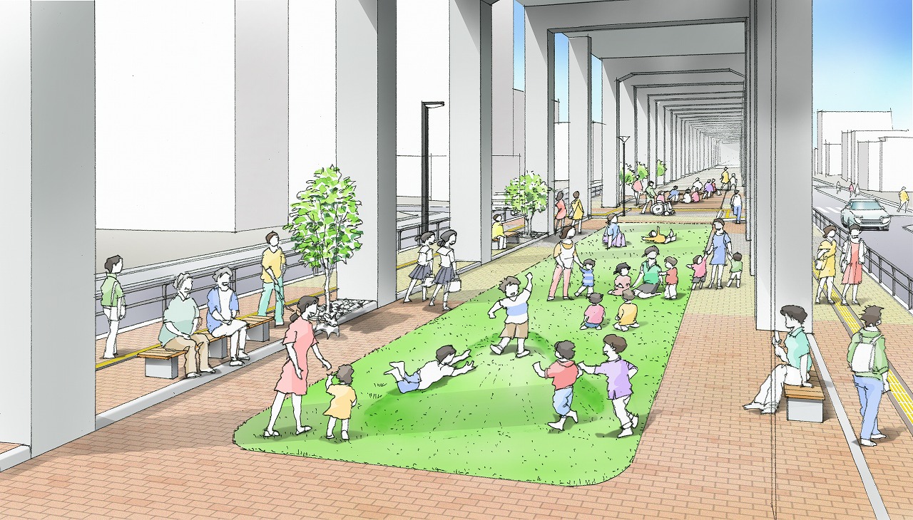 雑餉隈町・栄町高架下交流広場写真