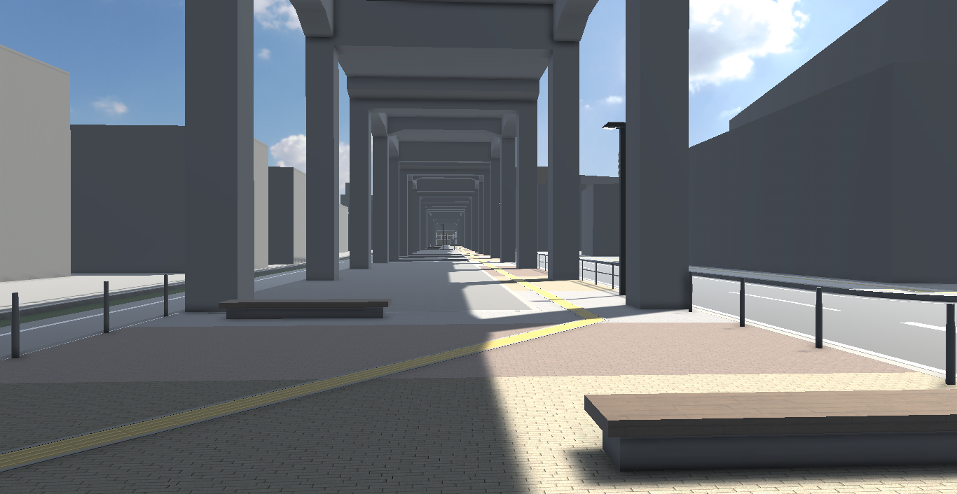 高架下遊歩道写真