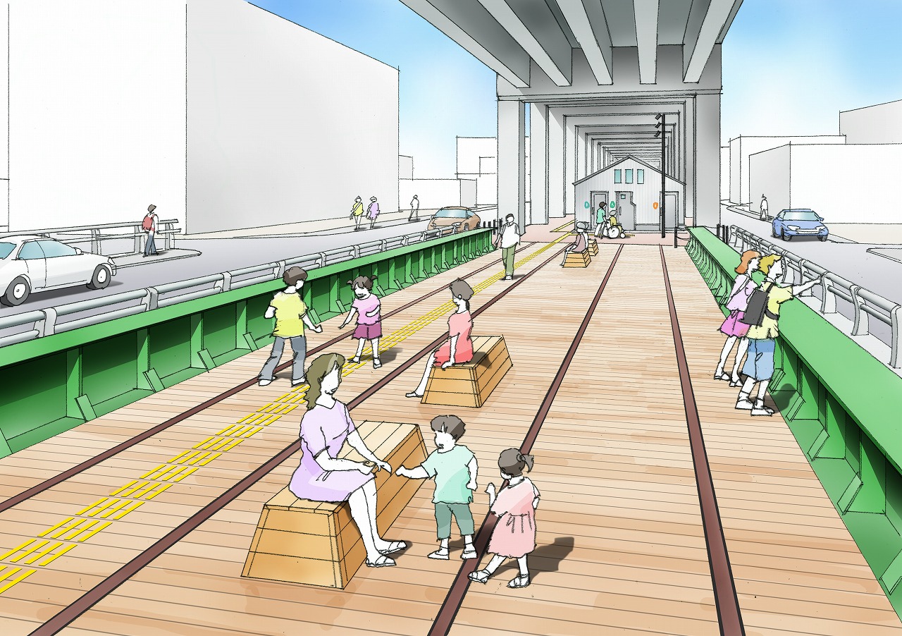 牛頸川鉄道橋広場写真