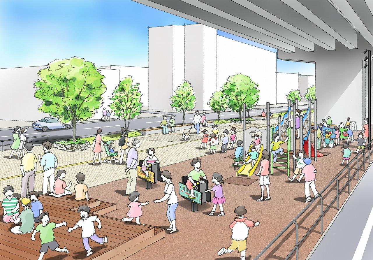 白木原高架下公園写真