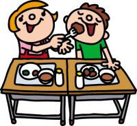給食シーンのイラスト