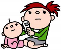 乳幼児と母のイラスト